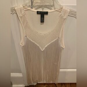 Fringe White Tank Top